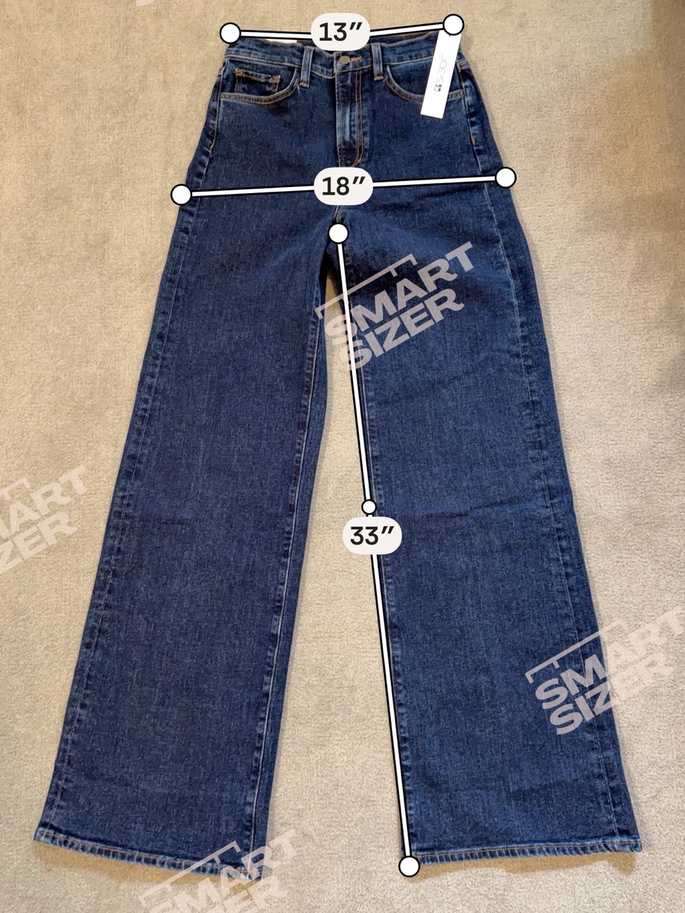 Joe’s Jeans “The Mia” High Rise Wide Leg Long Inseam - NWT - 26x33 - Med Blue - Picture 5 of 12